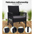 Outdoor Furniture Dining Chairs Rattan Garden Patio Cushion Black x2