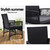 Outdoor Furniture Dining Chairs Rattan Garden Patio Cushion Black x2