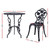 3PC Outdoor Setting Cast Aluminium Bistro Table Chair Patio Black P1