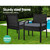 Outdoor Furniture Dining Chairs Wicker Garden Patio Cushion Black 3PCS Sofa Set Tea Coffee Cafe Bar Set