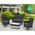 Set of 4 Outdoor Rattan Chairs & Table - Black