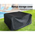 7 Piece PE Wicker Outdoor Furniture Set - Black