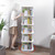 5 Tier Versatile Square Wooden Rotating Swivel Bookshelf Display Shelf White