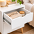 50cm White Scandinavian Bedside Table with 2 Drawers