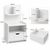 75cm White Bedside Table with Display Shelves & Storage Drawer