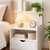 75cm White Bedside Table with Display Shelves & Storage Drawer