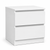 50cm White Bedside Table with 2 Drawers – Handle-Free Design