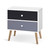 53cm Scandinavian Bedside Table with 2 Drawers – Black & White