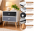 53cm Scandinavian Bedside Table with 2 Drawers – Black & White