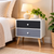 53cm Scandinavian Bedside Table with 2 Drawers – Black & White