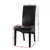 2x Dining Chairs French Provincial Kitchen Cafe PU Leather Padded High Back Pine Wood Black