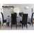 2x Dining Chairs French Provincial Kitchen Cafe PU Leather Padded High Back Pine Wood Black
