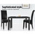 2x Dining Chairs French Provincial Kitchen Cafe PU Leather Padded High Back Pine Wood Black