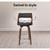 2x Wooden Bar Stools Swivel Bar Stool Kitchen Dining Chair Cafe Black 76cm