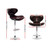 2x Gas Lift Bar Stools Swivel Chairs Leather Chrome Chocolate