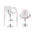 2x Bar Stools Gas lift Swivel Chairs Kitchen Armrest Leather Chrome White