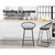 2x Nordic Bar Stools Metallic Bar Stool Kitchen Fabric Grey Black