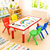 120x60cm Red Kids Adjustable Whiteboard Activity Table and 4 Stackable Chair Set for Drawing Learning and Play