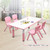 120x60cm Pink Kids Adjustable Whiteboard Activity Table and 4 Pink Stackable Chair Set for Drawing Learning and Play
