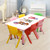 120x60cm Pink Kids Adjustable Whiteboard Activity Table and 6 Stackable Chair Set for Drawing Learning and Play