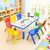 120x60cm Blue Kids Adjustable Whiteboard Activity Table and 8 Stackable Chair Set for Drawing Learning and Play