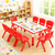 120x60cm Red Kids Adjustable Whiteboard Activity Table and 8 Red Stackable Chair Set for Drawing Learning and Play