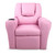 Kids PU Leather Reclining Armchair - Pink