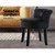 Velvet Vanity Stool Backrest Stools Dressing Table Chair Makeup Bedroom Black