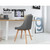 2x Replica Dining Chairs Beech Wooden Timber Chair Kitchen Fabric Grey
