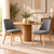 2x Replica Dining Chairs Beech Wooden Timber Chair Kitchen Fabric Grey