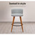 2x Wooden Bar Stools Modern Bar Stool Kitchen Fabric Light Grey