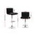 2x Leather Bar Stools Kitchen Chair Bar Stool Black Lana Gas Lift Swivel