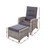 Sun lounge Recliner Chair Wicker Lounger Sofa Day Bed Outdoor Furniture Patio Garden Cushion Ottoman Grey