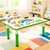 120x60cm Kids Adjustable Whiteboard Activity Table with Green Trim for Drawing Learning Playroom and Classroom Use