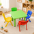 60x60cm Green Kids Plastic Activity Table and 4 Chairs Set for Toddlers Preschool Playroom Classroom Furniture