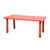 120x60cm Kids Red Activity Table and 6 Chairs Set for Playroom Classroom Childcare Learning Creative Play