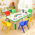 120x60cm Green Kids Adjustable Whiteboard Activity Table and 8 Stackable Chair Set for Drawing Learning and Play