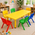 120x60cm Kids Yellow Activity Table and 6 Chairs Set for Playroom Classroom Childcare Learning Creative Play