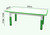120x60cm Green Kids Adjustable Whiteboard Activity Table and 6 Green Stackable Chair Set for Drawing Learning and Play