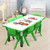 120x60cm Green Kids Adjustable Whiteboard Activity Table and 6 Green Stackable Chair Set for Drawing Learning and Play