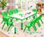 120cm Green Adjustable Kids Whiteboard Activity Table & Chairs Set – Green or Colourful Chairs