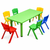 120x60cm Kids Activity Table and 6 Chairs Set for Playroom Classroom Childcare Learning Creative Play