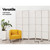 8 Panels Room Divider Screen Privacy Rattan Timber Fold Woven Stand White