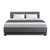 Lumi LED Bed Frame Fabric Gas Lift Storage - Grey Queen