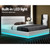 Lumi LED Bed Frame PU Leather Gas Lift Storage - White Queen