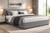 Artiss NINO Double Gas Lift Bed Frame Grey Fabric Upholstered Storage Bed