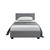 Nino Bed Frame Fabric - Grey King Single