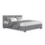 Artiss NINO Queen Gas Lift Bed Frame Grey Fabric Upholstered Storage Bed