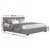 Artiss NINO Queen Gas Lift Bed Frame Grey Fabric Upholstered Storage Bed