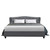 Pier King Bed Frame Grey Fabric Upholstered Tufted Wingback Headboard